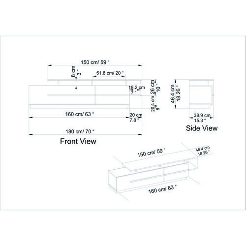Televizní stolek Pia Black and Walnut