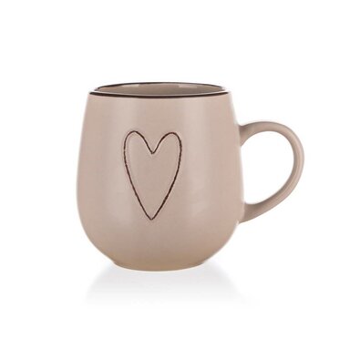 Banquet-Keramikbecher HEART 500 ml, beige