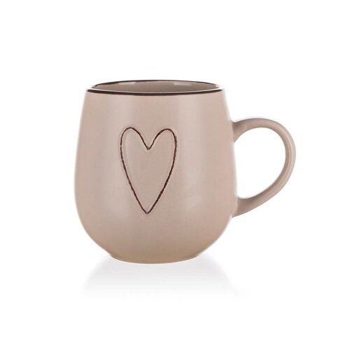 Banquet-Keramikbecher HEART 500 ml, beige