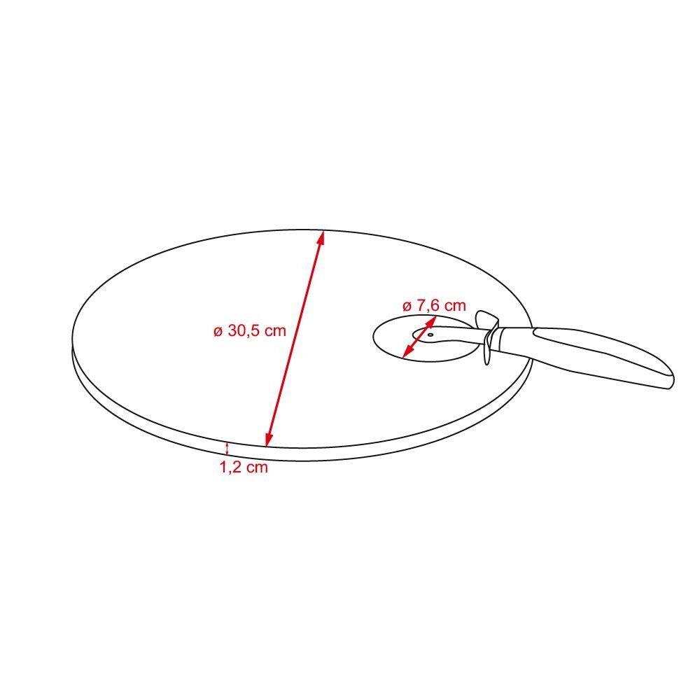 Kameň na pizzu 30,5 cm + nôž Salvatore