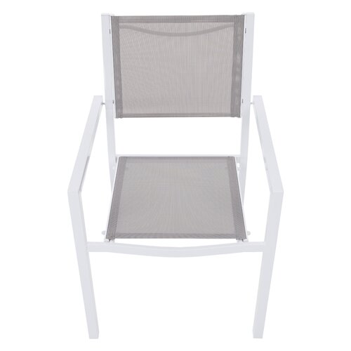Krzesło ogrodowe z możliwością układania w stos,stal biały/jasnoszary, DORIO