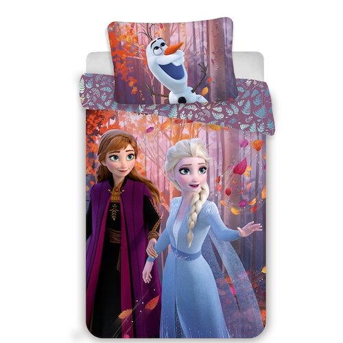 Lenjerie bumbac pentru copii Jerry Fabrics Frozen 2 Sister purple, 140 x 200 cm, 70 x 90 cm e4home.ro