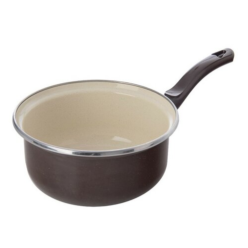 Orion Emaille-Kasserolle mit Rand Braun, Durchmesser 14 cm
