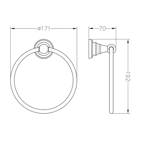 SAPHO 1318-06 Gyémánt törülközőtartó kerek, bronz