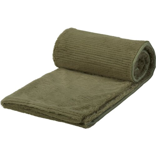 Črtasta odeja, sivo-zelena, 150 x 120 cm