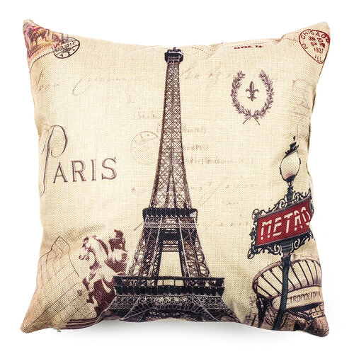 Față de pernă Paris Eiffel metro, 45 x 45 cm