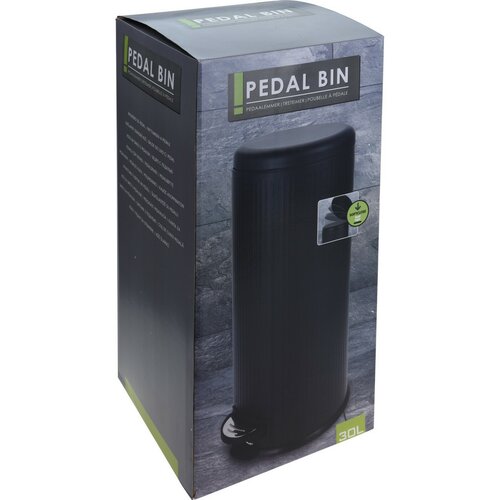 Coș de gunoi cu pedală 30 l, 29,5 x 64 cm, negru