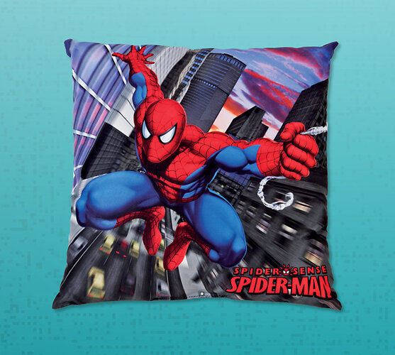Vankúšik s potlačou Spiderman, 40 x 40 cm, modrá