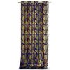 Restilo Záves Velvet Golden Leaves indigo, 140 x 245 cm
