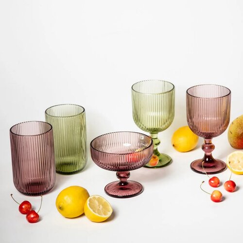 Altom Stekleni kozarec za sladoled Selena 310 ml,roza, komplet 6 kosov