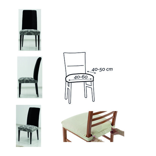 Napínací potah na sedák židle Istanbul šedá , 45 x45 cm, sada 2 ks