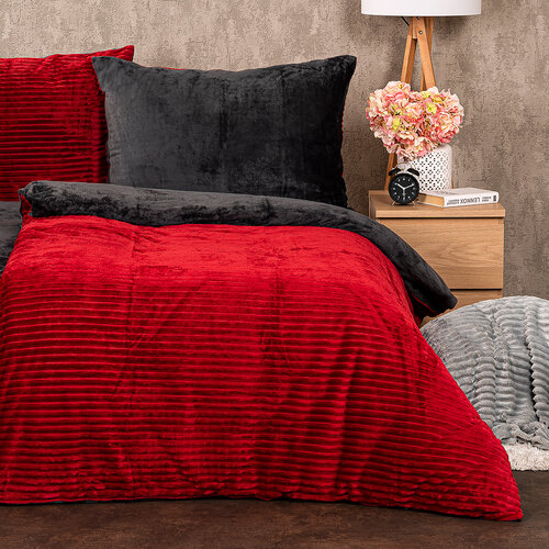 4Home Posteljnina iz mikroflanela Stripe v barvivino, 140 x 200 cm, 70 x 90 cm