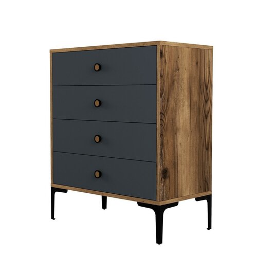Comodă Lizbon Anthracite and Walnut