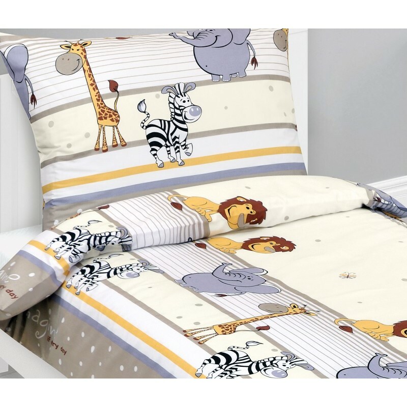 Bellatex Gyermek pamut ágynemű Junior Safari bézs,140 x 200, 70 x 90 cm, bézs, 140 x 200, 70 x 90 cm termék 2. képe