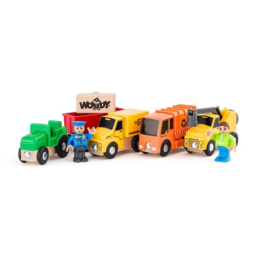 Woody Komplet avtomobilčkov Užitková vozila zavlakec, mešana barva