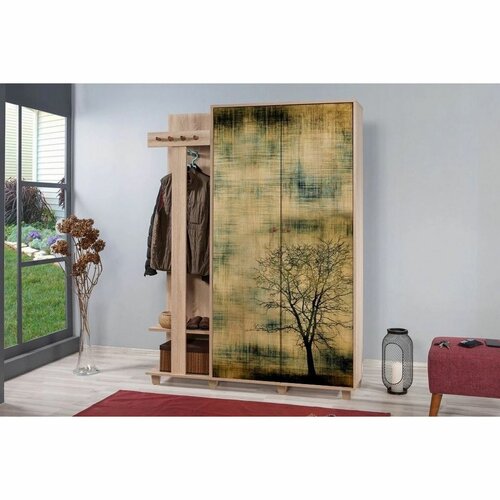 Garmanto Tree Sonoma Oak Dvojitý vešiak na kabátyso skriňou