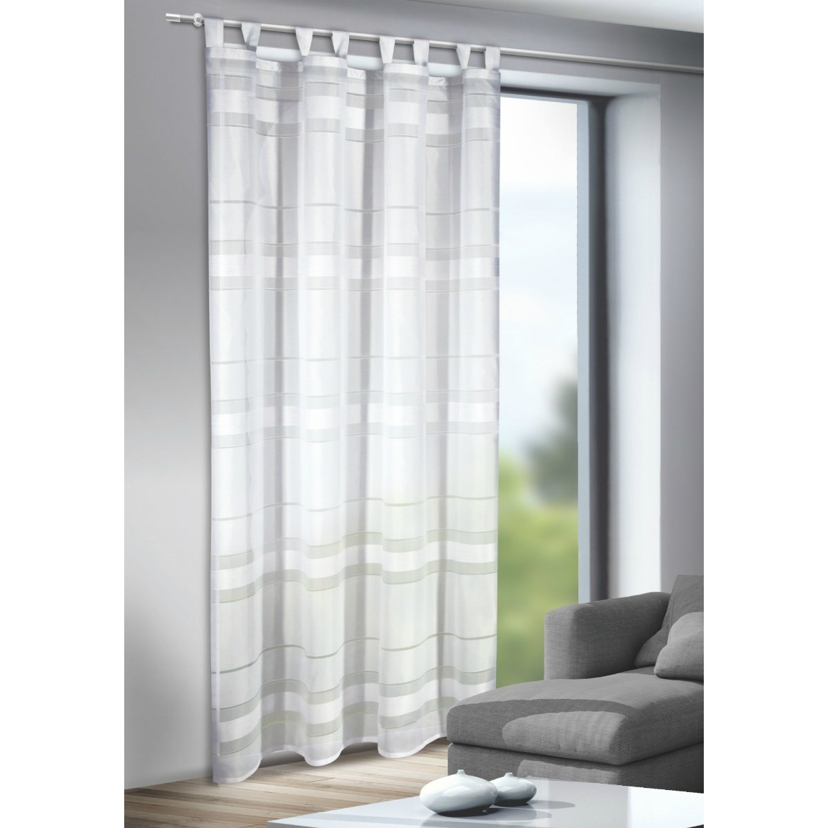 Albani Záclona s poutky Mandy bílá, 135 x 245 cm, 135 x 245 cm