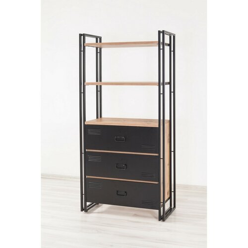 Regál Cosmo Cortex Black and Atlantic Pine