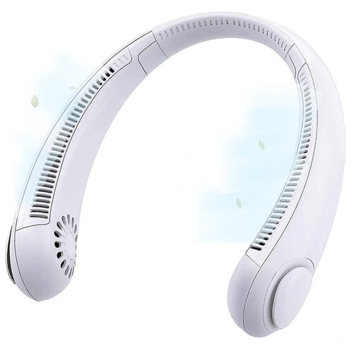 Přenosný ventilátor na krk, bílá