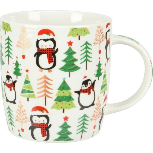 Porzellanbecher mit Weihnachtsdekoration, 370 ml