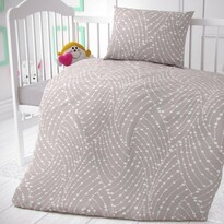Бавовняна постільна білизна для ліжечка Astra сірий, 90 x 135 см, 45 x 60 см