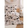 Lenjerie de pat creponată Jerry Fabrics Pisici, 140 x 200 cm, 70 x 90 cm
