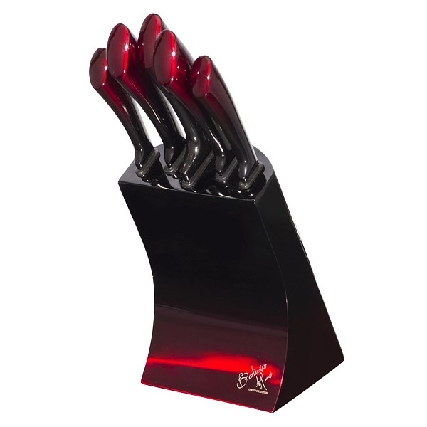 Berlinger Haus 6-dielna sada nožov v stojane Black Burgundy Metallic Line