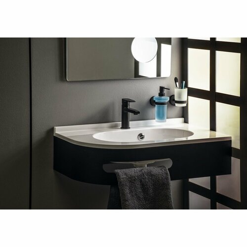 SAPHO XB900 X-round črna kozarec, mlečno steklo/črna