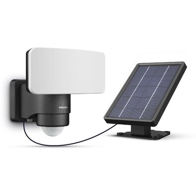 Philips Tylus UltraEfficient Security reflektor solarny LED, senzor, czarny, 6 W, 1000/50 lm, 5000 K