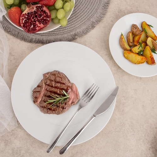 Orion Set porcelanastih plitvih krožnikov Mona linka 6 kos, 27 cm