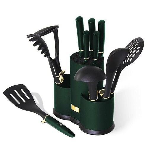 Berlinger Haus 12-delni set kuhinjskih pripomočkovv stojalu Emerald Collection