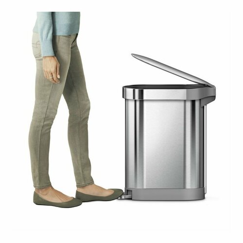 Simplehuman Slim 45 l pedálos szemetes,rozsdamentes acél, ezüst termék 2. képe