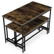 Jídelní set se 2 lavicemi OLD WOOD, 110 x 60 x 75 cm
