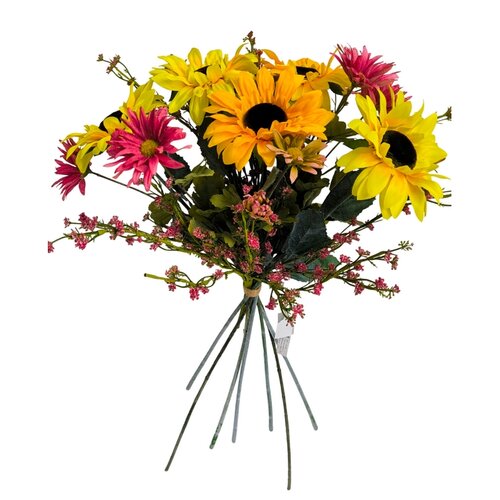 Buchet de floarea-soarelui, gypsophila,dvoutvárka, înălțime 48 cm