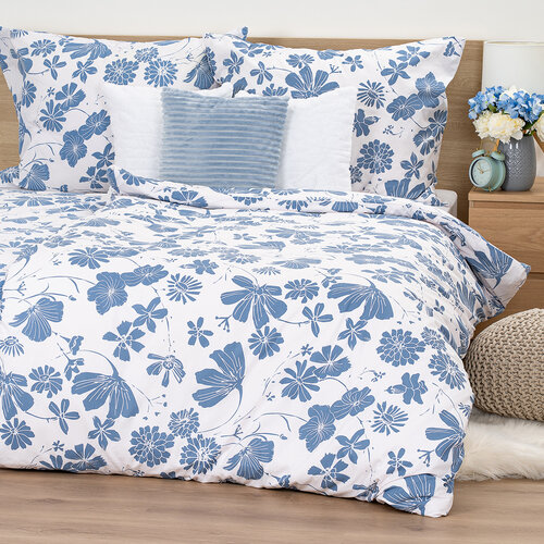 Lenjerie de pat din bumbac 4Home Blue Meadow, 140 x 220 cm, 70 x 90 cm