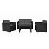 Kerti szett Rattan, 4 db, antracit