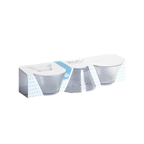 Set de 3 boluri din sticlă Honeypur,