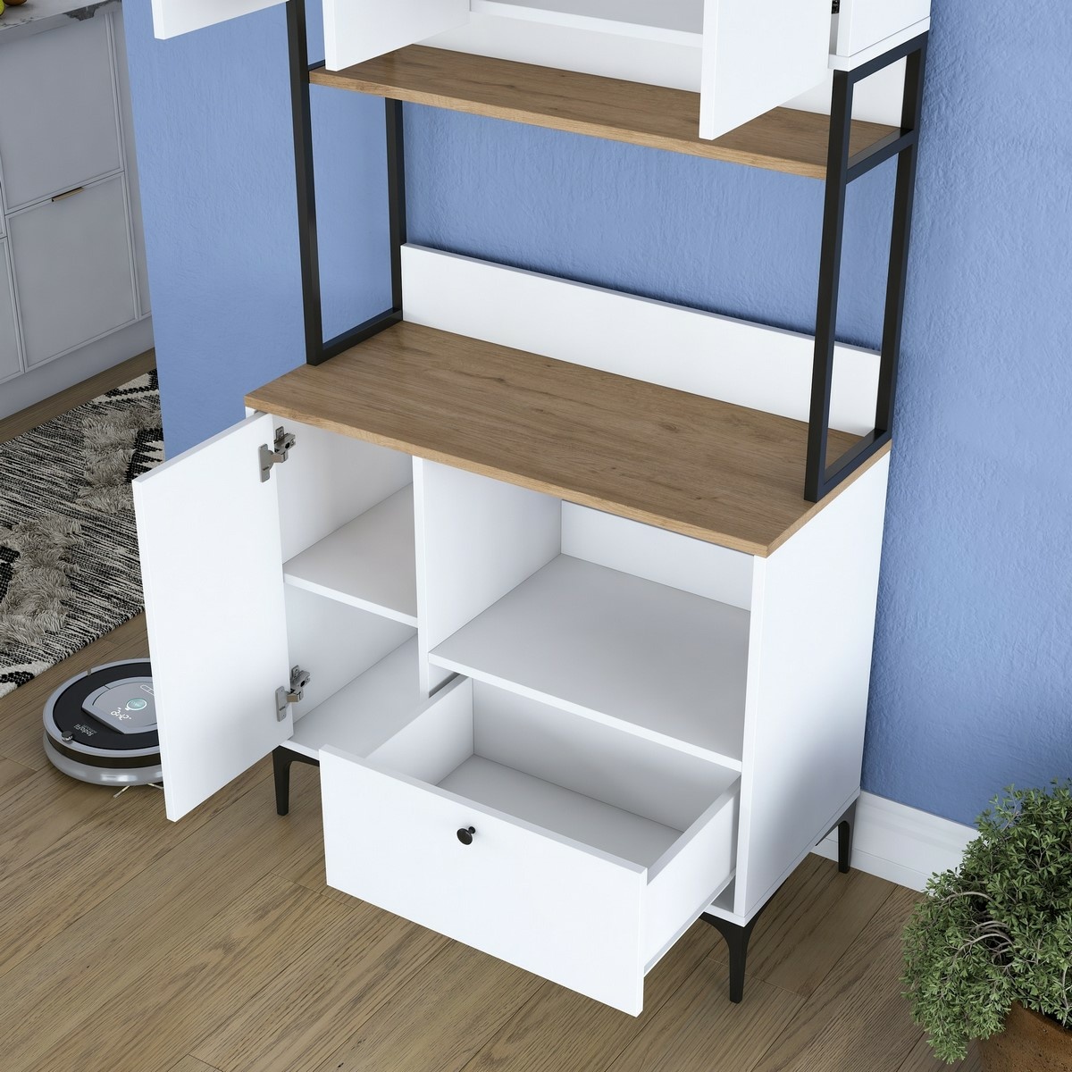Skriňa Jesy Walnut and White