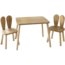 Set pentru copii cu măsuță și 2 scaune Bunny TwoChair Set - Brown