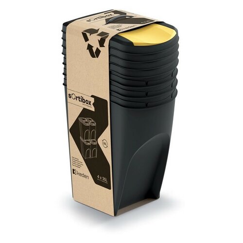 Kosz na odpady Sortibox 35 l, 4 sztuki, czarny