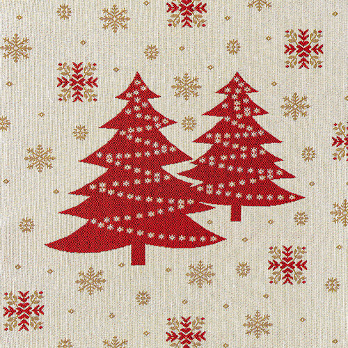 Weihnachtstischdecke Gobelin Bäume, 100 x 100 cm