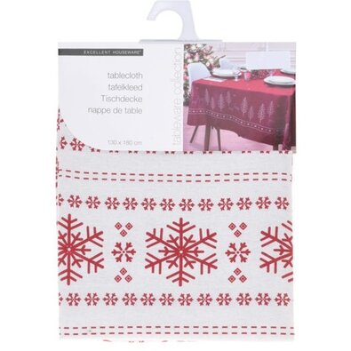 Різдвяна скатертина Snowflake II біла, 130 x 180 см