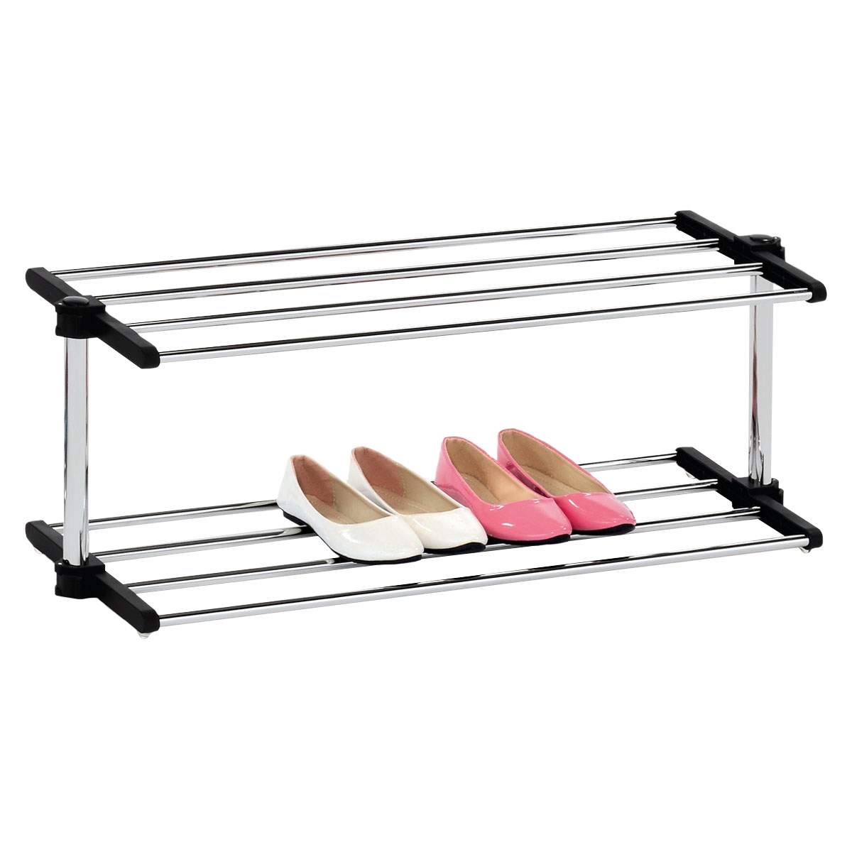 Autronic Botník 2 poličky černý plast/chrom GC5050-2