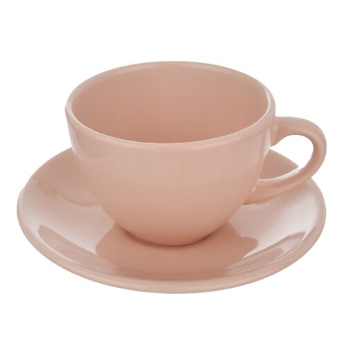 Orion Komplet ceramicznych filiżanek z talerzykiem Alfa 0,25 l, beżowy, 6 szt.