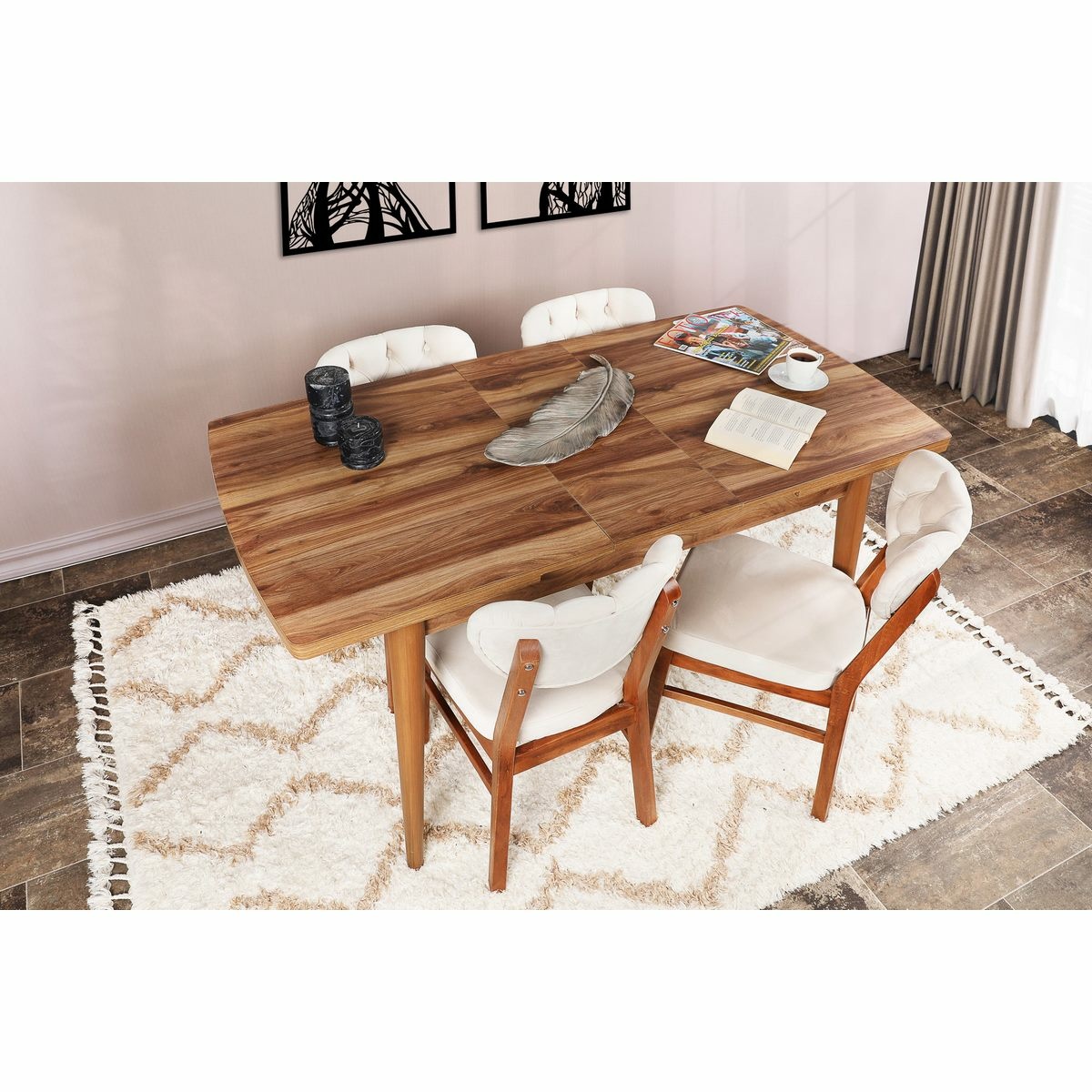 Rozkladací jedálenský stôl Inci Walnut