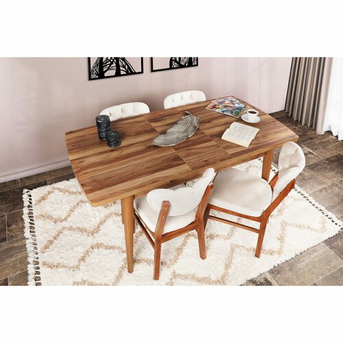 Rozkładany stół jadalniany Inci Walnut