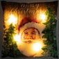 Santa Claus karácsonyi  LED világítós párna, 39 x 39 cm