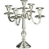 Kovový svícen 5ramenný 29x29x30 cm, barva stříbrná, dekor 2