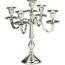 Kovový svietnik 5-ramenný 29x29x30 cm, farba strieborná, dekor 2
