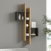 Wandregal Emse Anthracite and Sapphire Oak